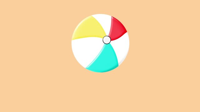 Bouncing Beach Ball Flat 2D Animation