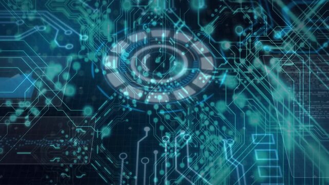 Central hub receiving input, brightening, pulsing, lighting nodes, showing panels for tech control