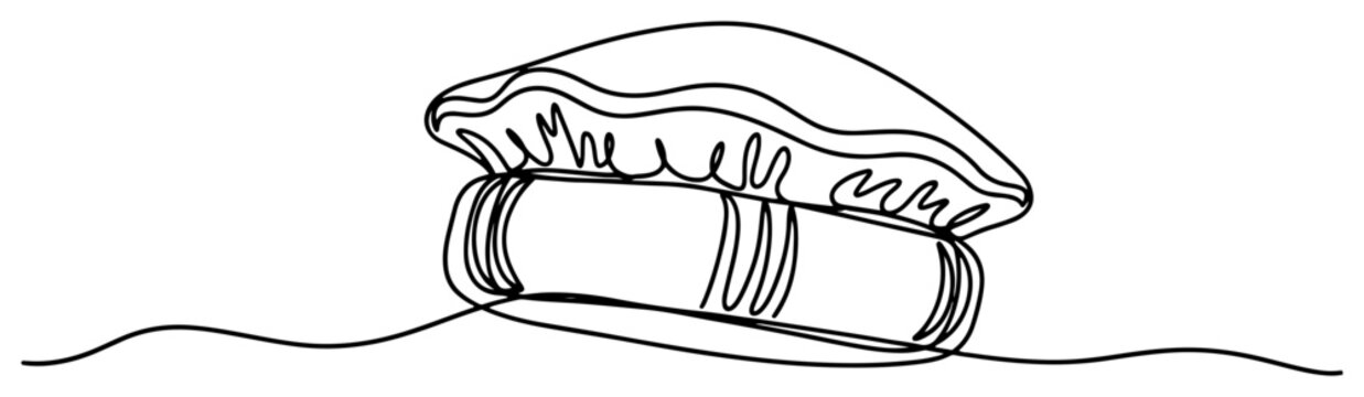 Pakol traditional wool cap from central asia in continuous line art style
