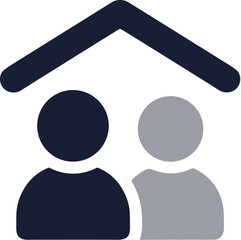 Flat Simple Housemate Person Under Roof Residence Home Illustration © Ali Aminudin