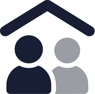 Flat Simple Housemate Person Under Roof Residence Home Illustration