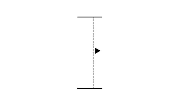 Measuring distance length dotted line animation on WAITHE background. measuring length dotted line animation concept