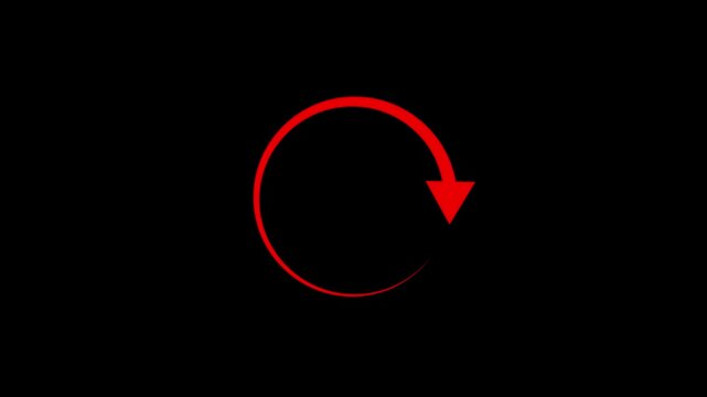 Rotating arrows graphic animation. Alpha channel. Transparent background motion design. 4K resolution