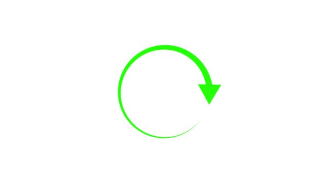 Rotating arrows graphic animation. Alpha channel. Transparent background motion design. 4K resolution