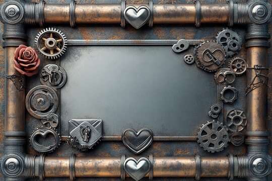 Industrial pipe frame for Valentine's Day, Mother's Day, and weddings