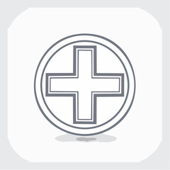 Obraz premium Healthcare cross icon vector, medical symbol for hospital and emergency services