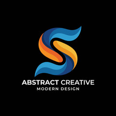 Obraz premium This dynamic logo design features smooth flowing shapes and bright colors, representing creativity and modernity, ideal for branding a forward-thinking creative studio.