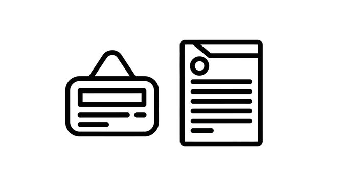 Identity card and document icon with document identification information illustration business administration membership security registration credential authentication verification