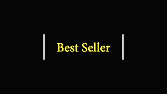 Best seller animated text with vertical lines on black background coming soon