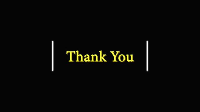 Thank you animated text with yellow bold font gratitude appreciation thanks