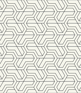 Vector seamless pattern. Modern geometric print. Repeating tile design with a linear grid. Striped linear surface design. Abstract decorative background for textile, wallpaper, packaging.