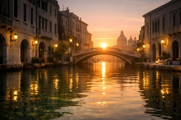 Fototapeta premium Golden Reflections of Venice