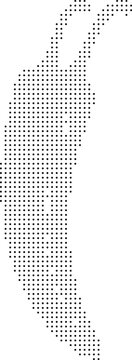 Madagascar map vector pixel dotted silhouette isolated on white