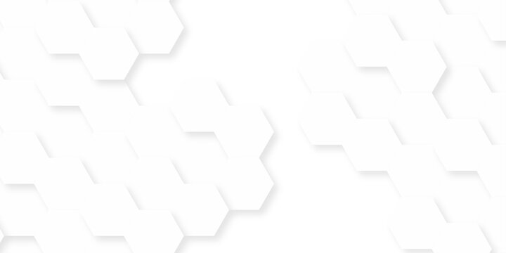 White web modern paper texture. digital structure grid tile seamless hexagon wall creative metal business wallpaper texture background.