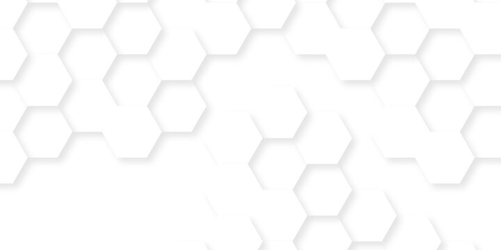 White web modern paper texture. digital structure grid tile seamless hexagon wall creative metal business wallpaper texture background.