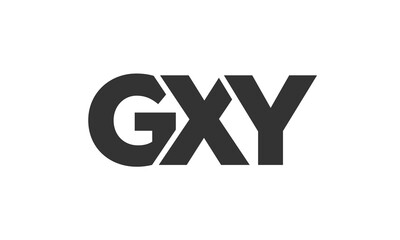 Obraz premium GXY logo design template with strong and modern bold text. Initial based vector logotype featuring simple and minimal typography. Trendy company identity.