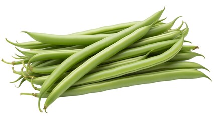 Fototapeta premium A bunch of fresh green beans on transparent background