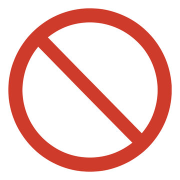 A simple red circle with a diagonal slash indicating prohibition