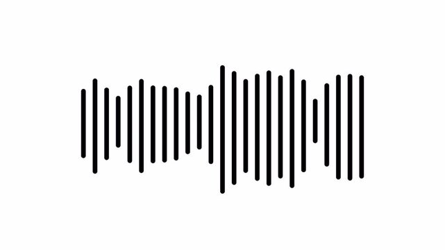 audio wave animation isolated on transparent background, audio wave or frequency digital animation, abstract music sound wave or audio wave from with alpha channel in 4k.