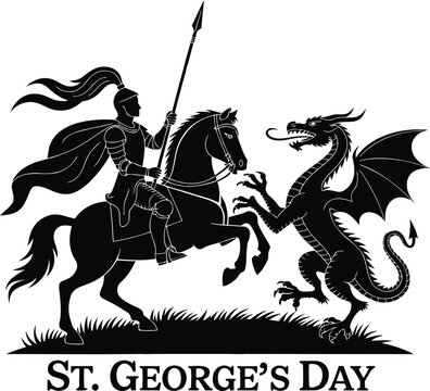 St George day silhouette vector