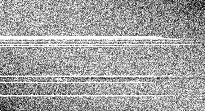 Retro CCTV or VHS Video White Noise Background. Scanlines Vibration Glitch. Video Damage Overlay Texture. Nostalgic Vintage 80s 90s Surveillance Technology Vector Illustration.