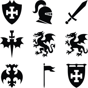 St George day symbol set vector