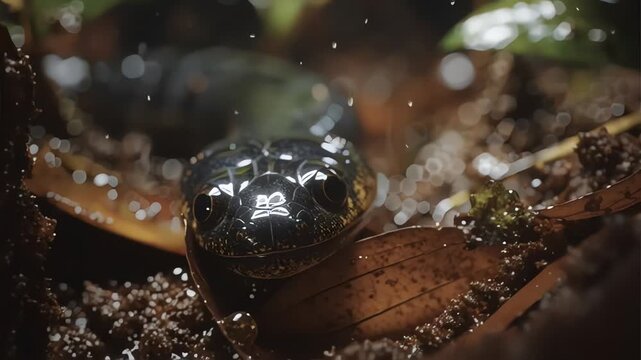 Tropical Forest Floor Caecilian Macro Shot