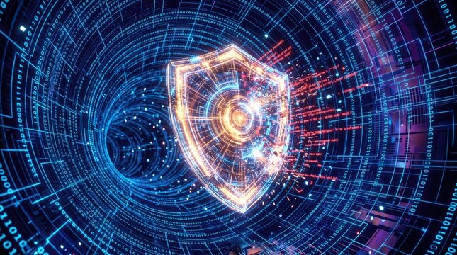 Digital Shield Protecting Data in a Cyber Security Tunnel.