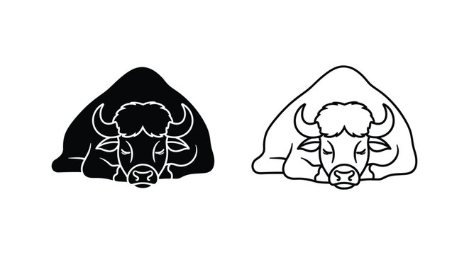 Water Buffalo Breed Comparison: Black & White Buffalo Designs Vector