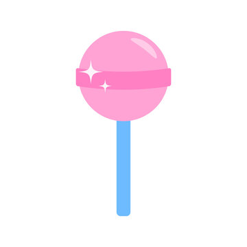 Candy pop vector art for birthday themes with y2k style featuring. Lollipop icon and chupa stick design for posters or events sweet. Heart party element with cute girl and old chups sticker.