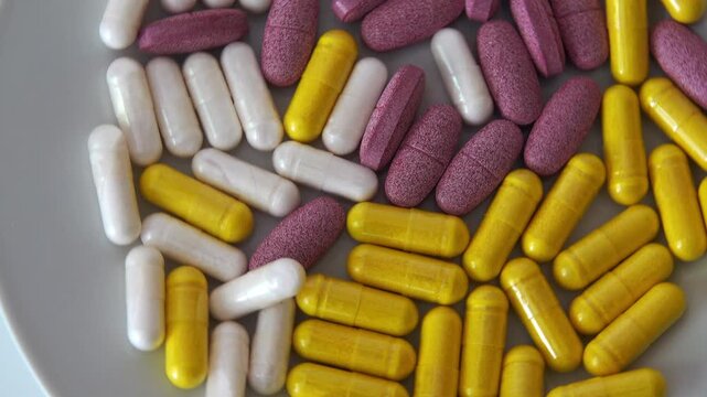 Colorful food supplements on a plate