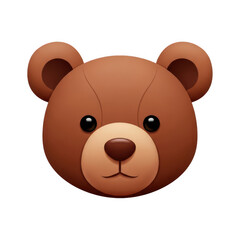 Fototapeta premium A cute brown teddy bear head on transparent background
