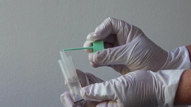 demonstration of collecting biological samples for colorectal screening