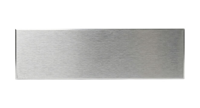 Blank brushed silver metal plate mockup