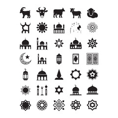 Fototapeta premium Black and white of animals and bear bird bull camel