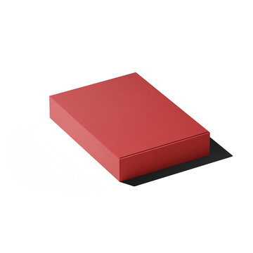 A blank 3d red gift box isolated on a white background as a vector illustration element for web banner design and business packaging template