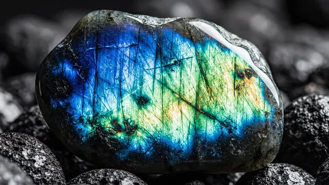 Iridescent Labradorite Gemstone with Blue and Green Hues