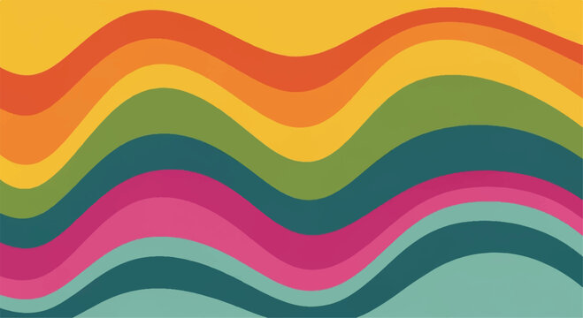 Colorful rainbow abstract wavy background. Abstract background with colorful waves. Vector illustration.