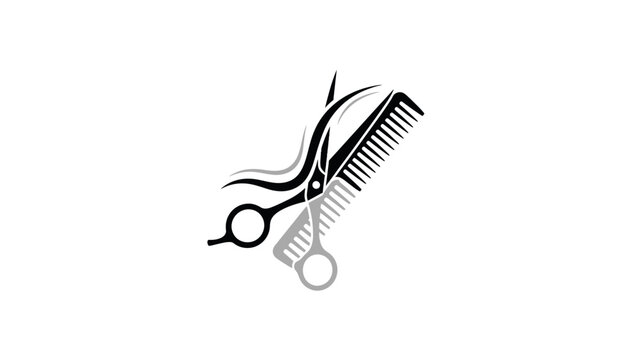 Haircut scissors and comb illustration.
