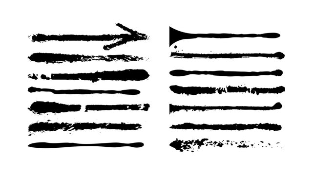 Graffiti Paint Brush Strokes and Ink Splatter Arrows Vector Set