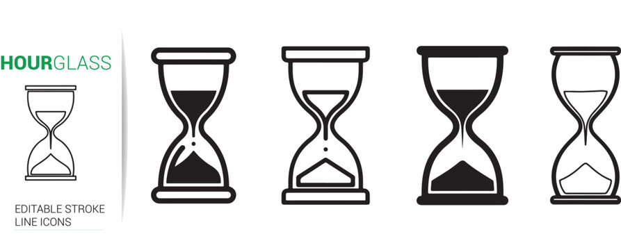 Antique sandglass vector illustration of an object symbolizing in a glass timer icon
