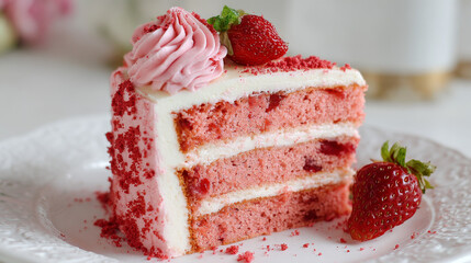 Simple photo, taken with Samsung, Tender, flavorful, and utterly irresistible, presenting a truly appetizing Homemade Strawberry Cake.