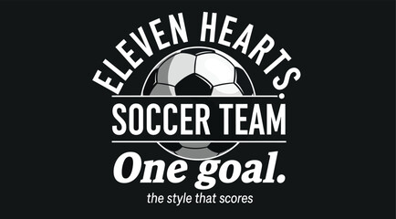 Fototapeta premium Eleven Hearts Soccer Team Vintage Badge