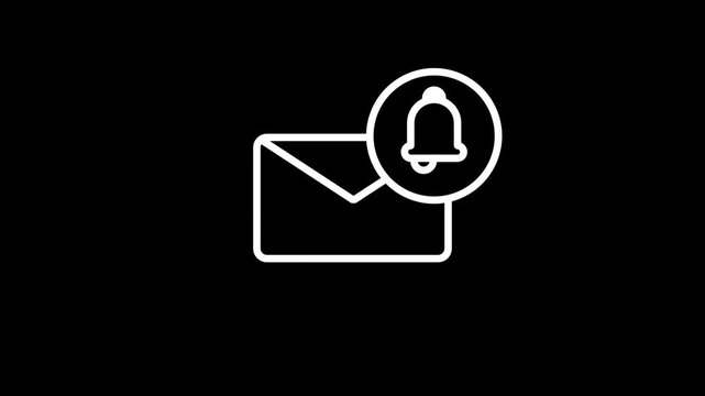 An envelope icon overlaid with a bell notification symbol representing a new email message alert, inbox notification, or unread mail reminder for users