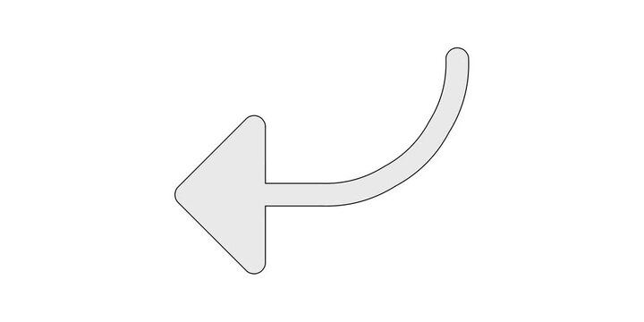 Arrow bend down left icon animation for download redirect videos, curved downward left path motion graphic, white and green screen overlay, save return navigation animated element, flow route design