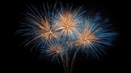 Fototapeta premium Colorful Fireworks Display Illuminating the Night Sky with Brilliant Sparkles and Radiant Light Effects
