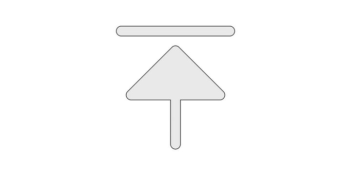 Arrow line up icon animation for scroll top video overlays, vertical upward bar ceiling motion graphic, white and green screen chroma key, top anchor rise animated element, ascend peak design