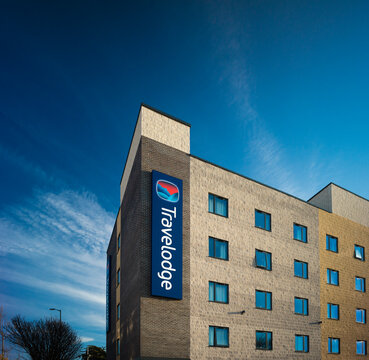 Skegness, Lincolnshire, United Kingdon, 18th March 2026, Travelodge branding at Skegness Travelodge