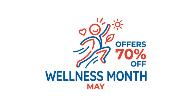 Wellness Month Promotion with Lively Figure