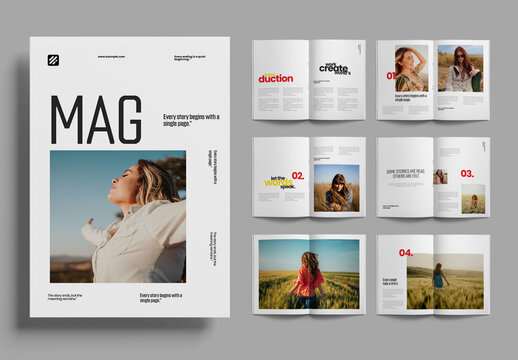 Minimal And Modern Magazine Layout Template With Clean Editorial Design